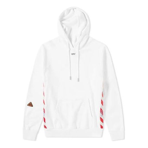 Huppari Off-White Loose Fit Hoodie With Logo Print Valkoinen | OMBB032S180030080100