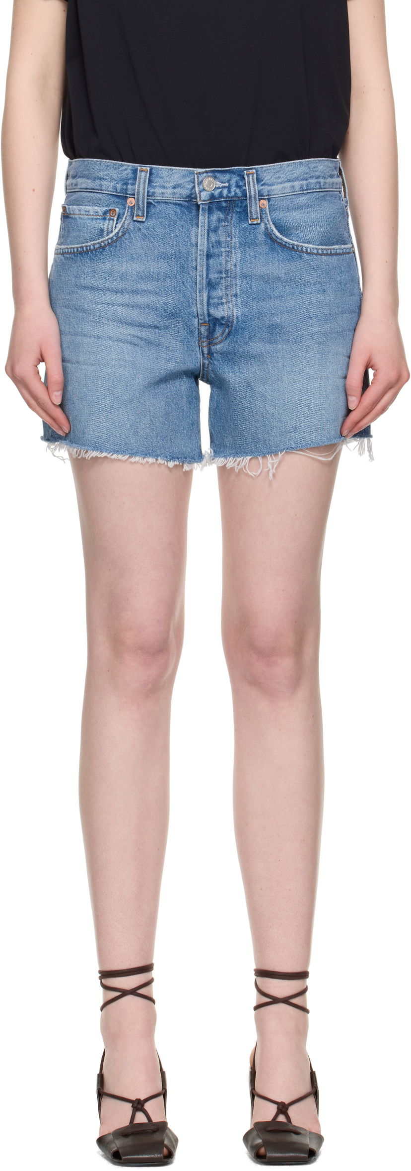 Shortsit AGOLDE AGOLDE Parker Long Denim Shorts Sininen | A9010-1535