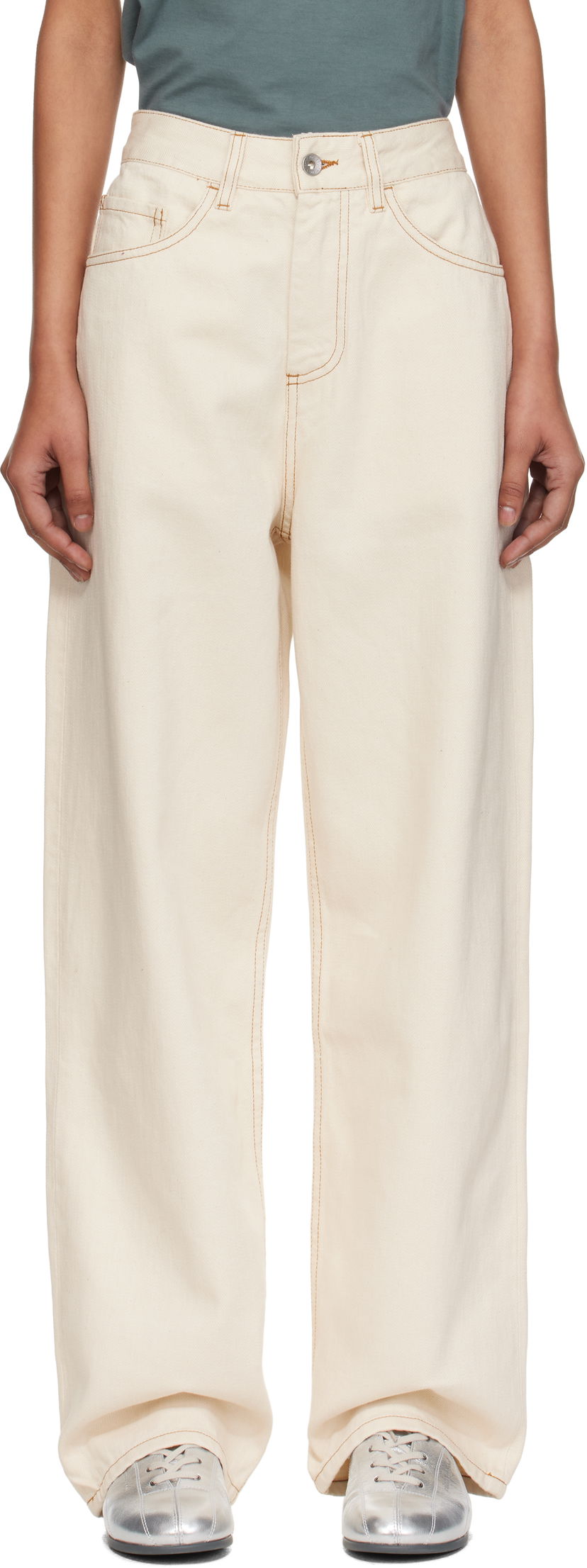 Jeans YMC YMC Earth Silver Jeans Valkoinen | Q4AZI