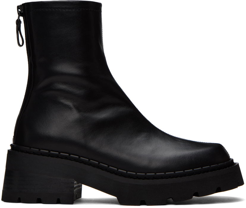 Vaatteet BY FAR BY FAR Alister Leather Ankle Boots Musta | 22PFALIQBLNAP