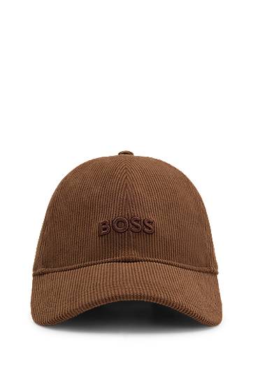 Korkki BOSS Corduroy cap with embroidered logo Ruskea | 50544383