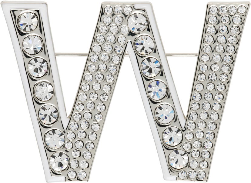 Pin Max Mara Weekend Max Mara Carella Crystal Letter W Brooch Metallinen | 2515751104600