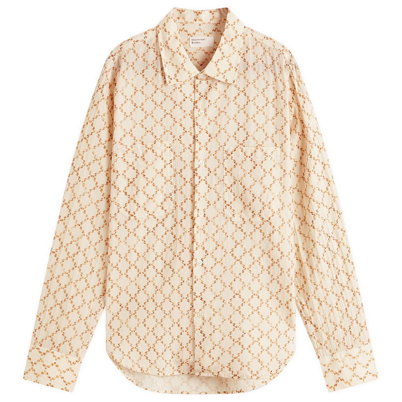 Paita Universal Works Milta Weave Work Shirt, Size Large Beige | P32071-CAM