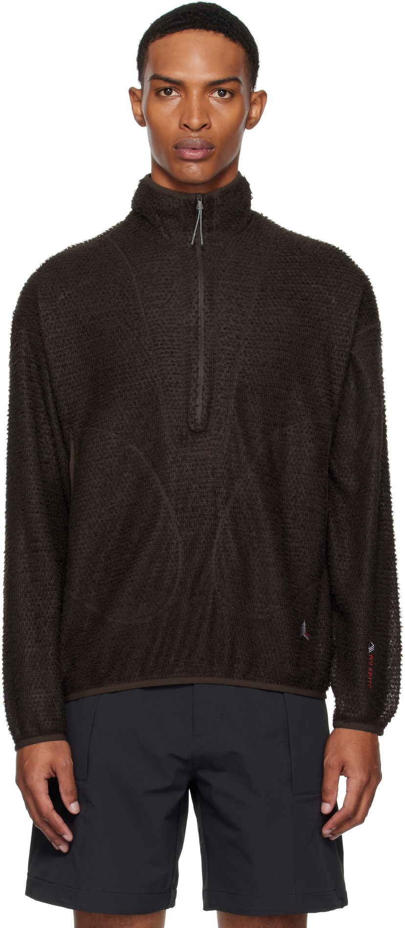 Villapaita ROA ROA Alpha Direct Half Zip Sweater Ruskea | RBMW0370FA262