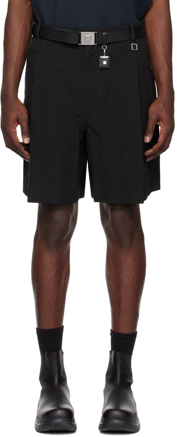 Shortsit WOOYOUNGMI WOOYOUNGMI Men's Pleated Shorts Musta | W231PT31