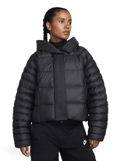 Puffer takki Nike Sportswear Swoosh Puffer PrimaLoft® Therma-FIT Oversized Hooded Jacket Musta | FB8729-010