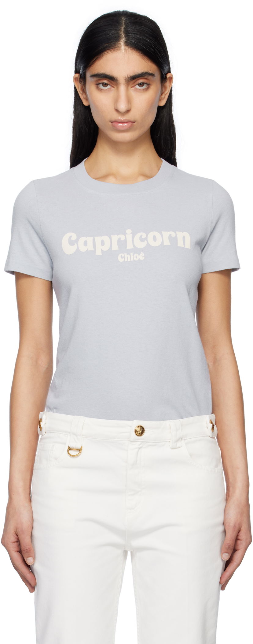 T-paita CHLOÉ Chloé Baby Fit 'Capricorn' T-Shirt Sininen | CH25SJH08186