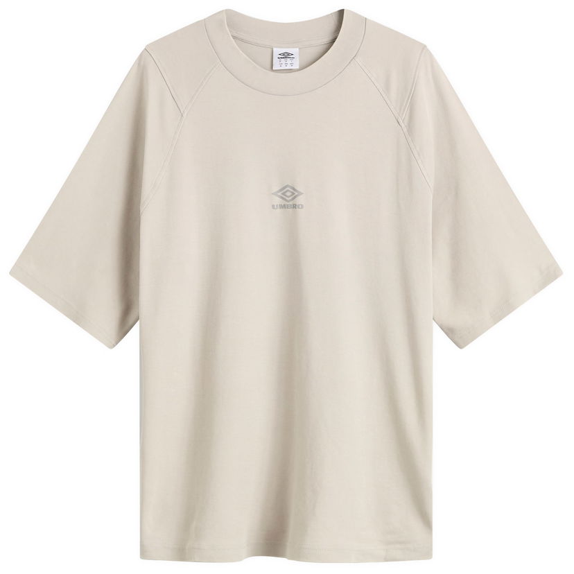 T-paita Umbro Washed High Neck Boxy T-Shirt, Size Small Beige | 66637U-MRY
