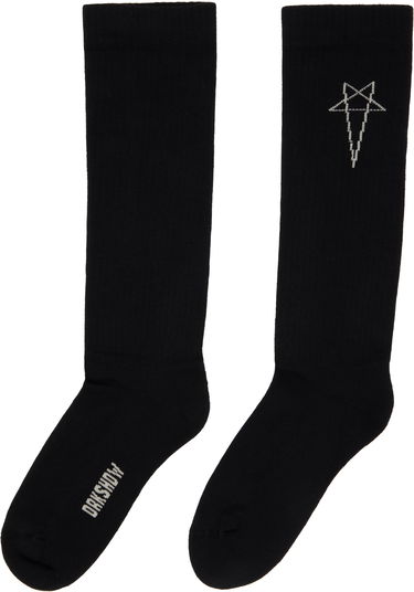 Sukat Rick Owens DRKSHDW Concordians Pentagram Knee High Socks Musta | DA02E7468 SOCKC, 1