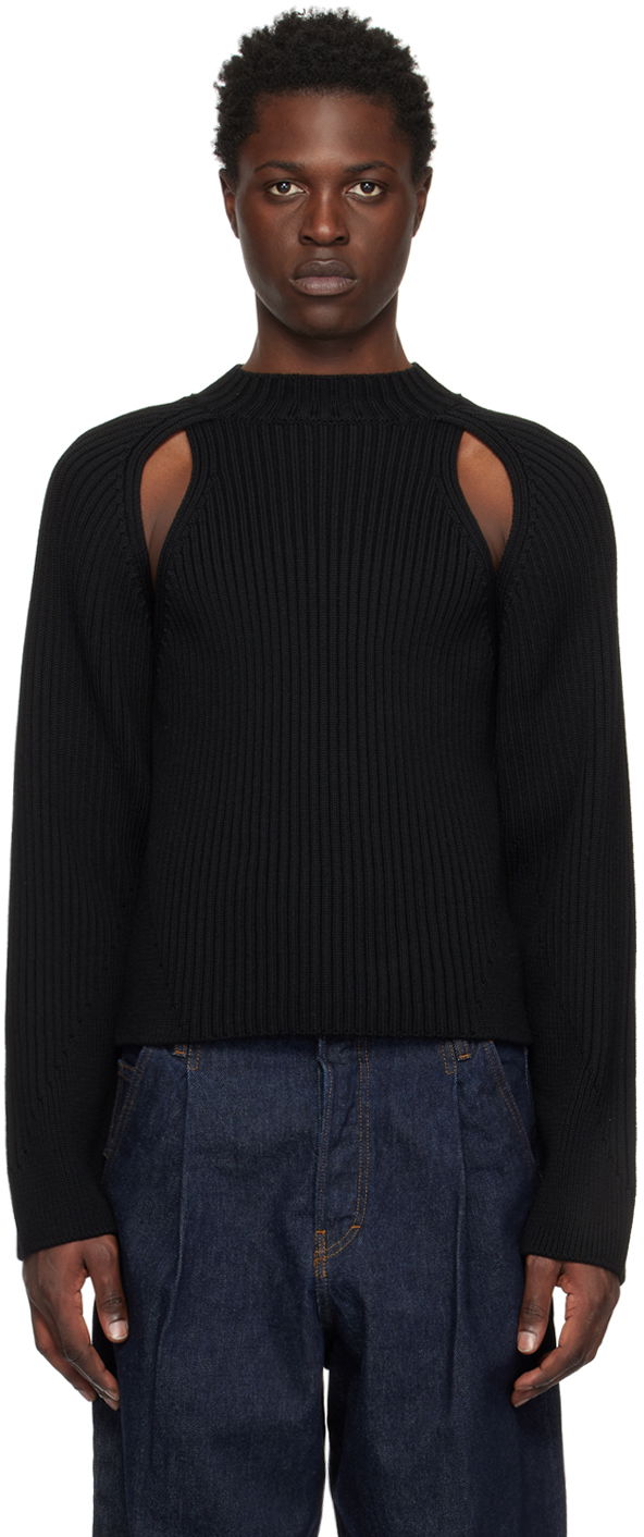 Villapaita Jean Paul Gaultier Cutout Ribbed Sweater Musta | 22/09-U-PL023-M038