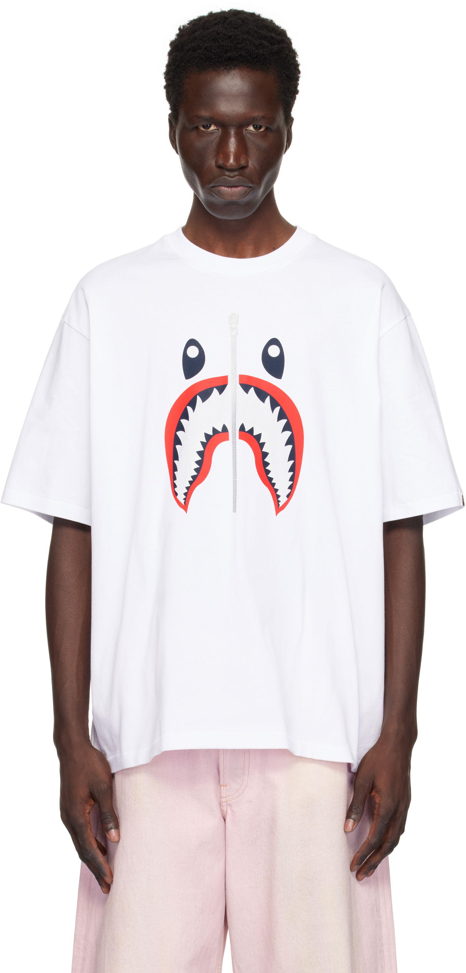 T-paita BAPE Shark Graphic T-Shirt Valkoinen | 001TEK701303M, 0