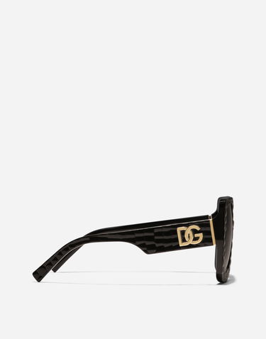 Aurinkolasit Dolce & Gabbana Oversized Square Crossed Textured Gradient Sunglasses Musta | VG4513VP88G9V000, 2
