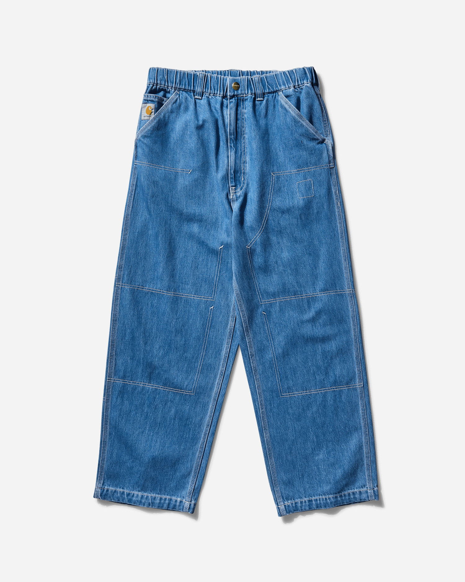 Cargo housut Carhartt WIP Double Knee Stone Washed Pants Sininen | A242055 106, 1