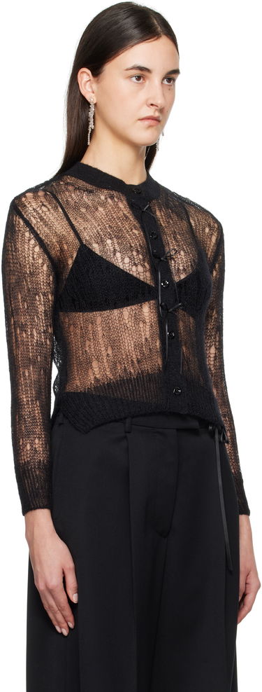 Villapaita Simone Rocha Simone Rocha Cropped Open Knit Cardigan Vaaleanpunainen | AMK20R 0643, 4