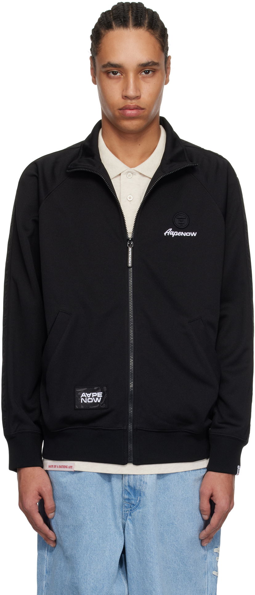 Tuulitakki AAPE by A Bathing Ape AAPE by A Bathing Ape 'AAPE Now' Zip-Up Track Jacket Musta | AAPSWMC319XXNBKX