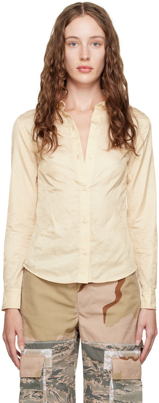 Paita Marine Serre Marine Serre Moonogram Button-Down Shirt Keltainen | T319FW22W