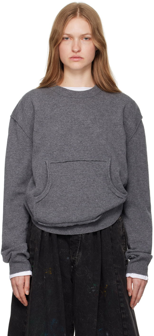 Villapaita Maison Margiela Kangaroo Pocket Sweater Harmaa | S50HL0027 M13060