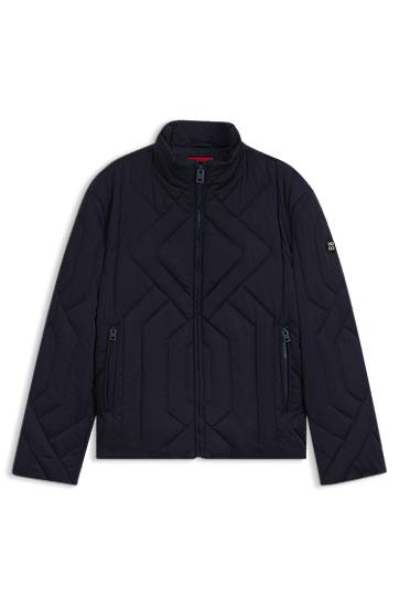 Takki BOSS Quilted Satin Water-Repellent Jacket Tummansininen | 50546223
