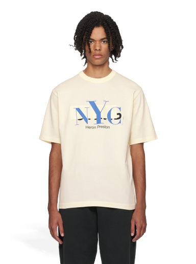 T-paita HERON PRESTON 'NYC' Censored T-Shirt Valkoinen | HMAA032F23JER0060446