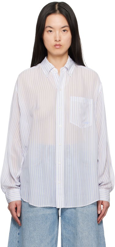 Paita Alexander Wang Alexander Wang Oversize Silk Chiffon Shirt Valkoinen | 1WC2251012, 0