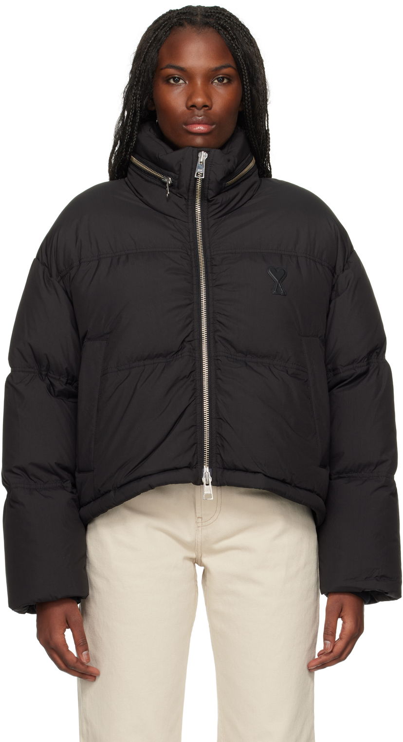 Puffer takki AMI Puffer Jacket Down Musta | FJK413.PA0009
