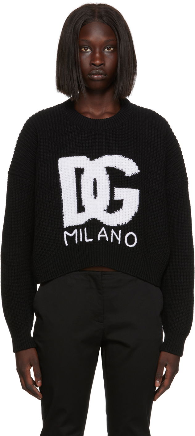Villapaita Dolce & Gabbana Cropped Sweater Musta | FX334Z JBVX5