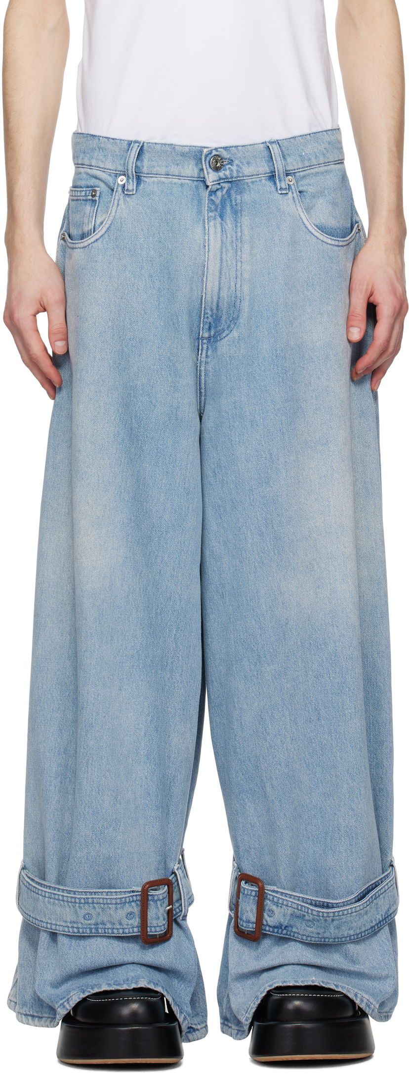 Jeans JW Anderson JW Anderson Buckled Cuff Jeans Sininen | DT0107-PG1735