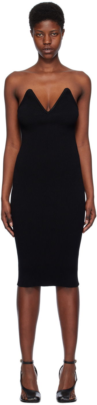 Mekko Coperni V-Neck Midi Dress Musta | COPML91852