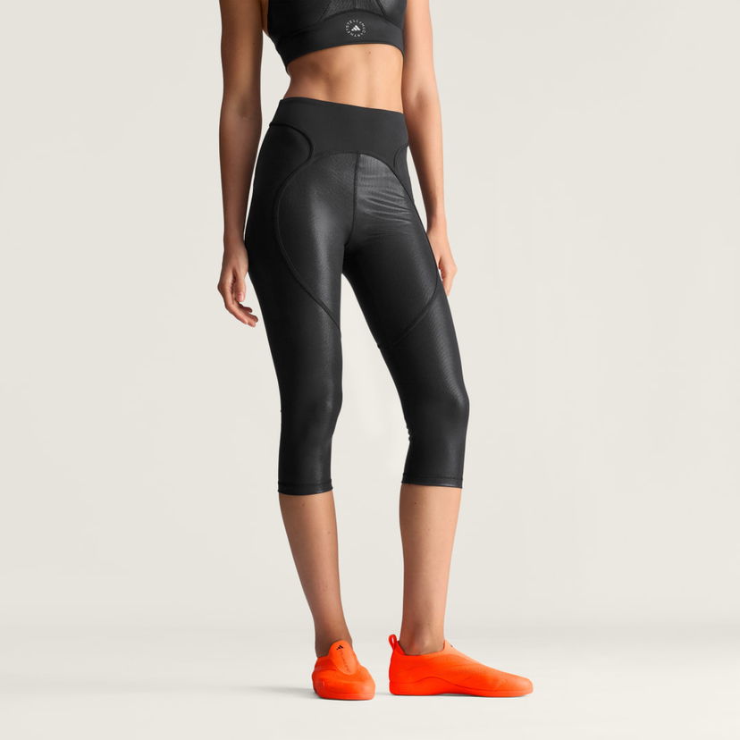 Leggingsit adidas Performance adidas by Stella McCartney Micro Dot Capri Training Leggings Musta | JM8462