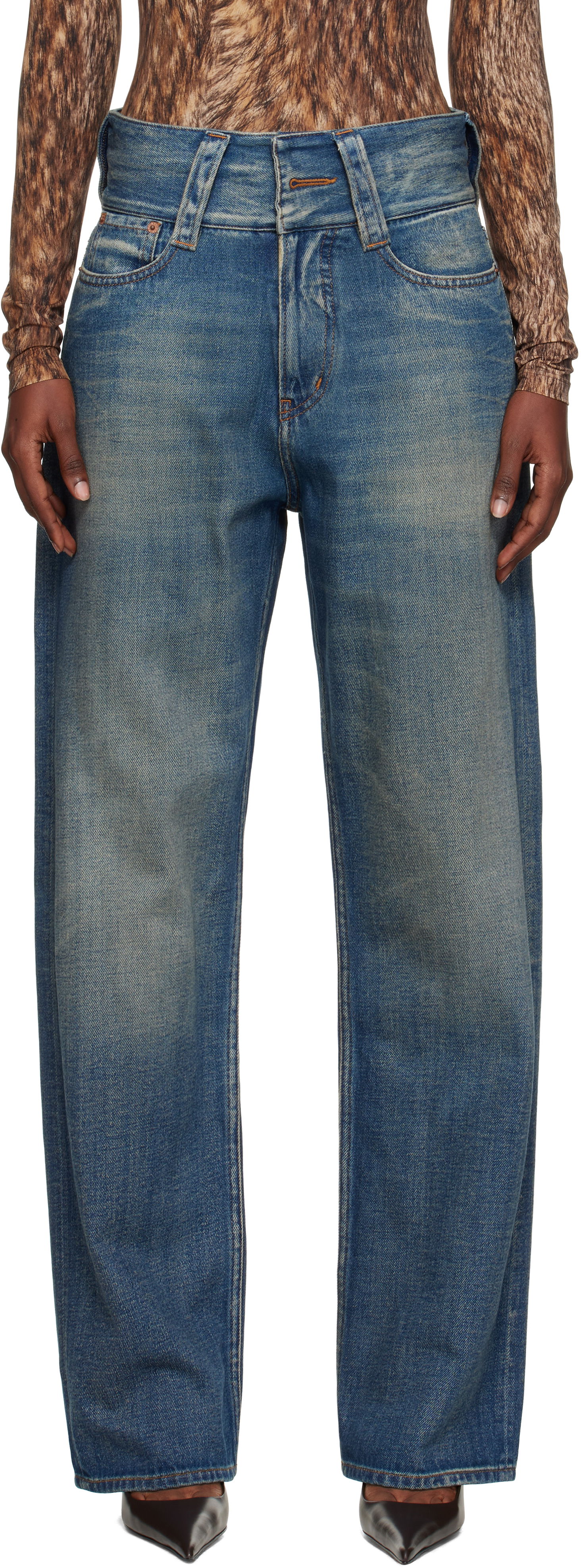 Jeans Maison Margiela MM6 Maison Margiela 5-Pocket Slub Jeans Sininen | S52LA0259 M30017, 0