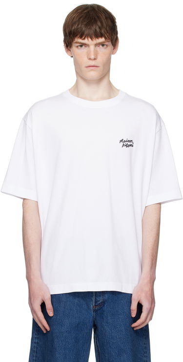 T-paita MAISON KITSUNÉ Maison Kitsuné Handwriting Oversized T-Shirt Valkoinen | PM00110KJ0119, 0