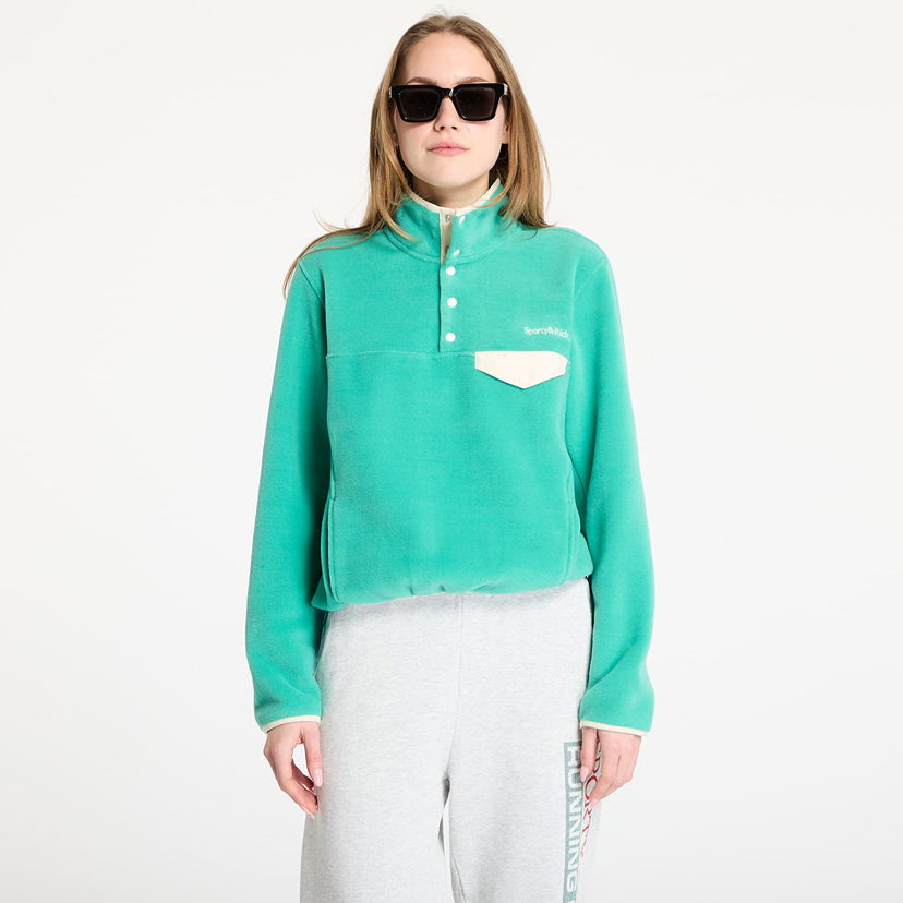 Villapaita Sporty & Rich Sporty & Rich Serif Logo Polar Fleece Sweatshirt Vihreä | JA047514300GR37