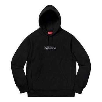 Huppari Supreme Supreme x Swarovski Box Logo Hooded Sweatshirt Musta | SUP-SS19-960