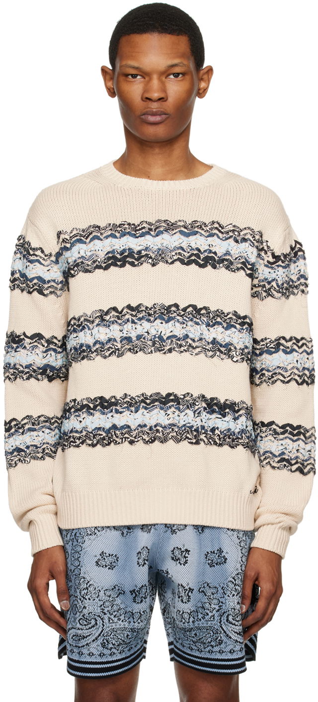 Villapaita AMIRI Baja Bandana Knit Sweater Beige | SS23MKL001-368