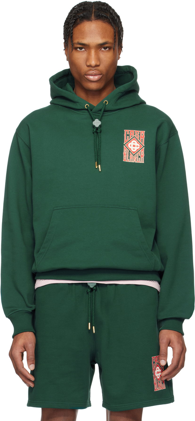 Huppari Casablanca Casablanca Gothic Logo Hoodie Vihreä | MS25-JTP-292-01