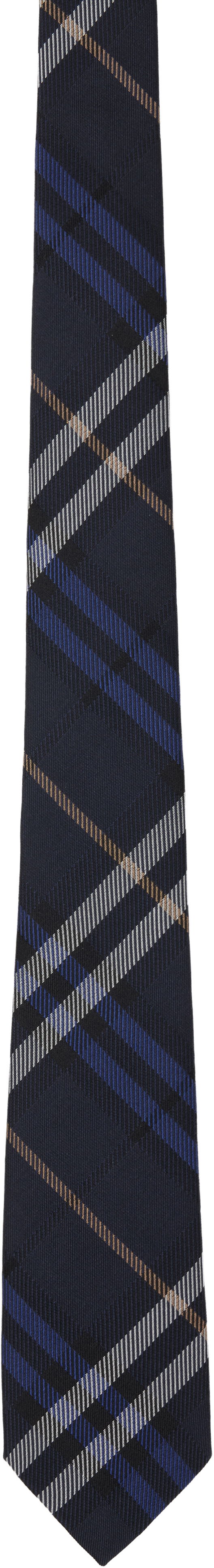Asusteet Burberry Burberry Check Silk Tie Tummansininen | 8110978