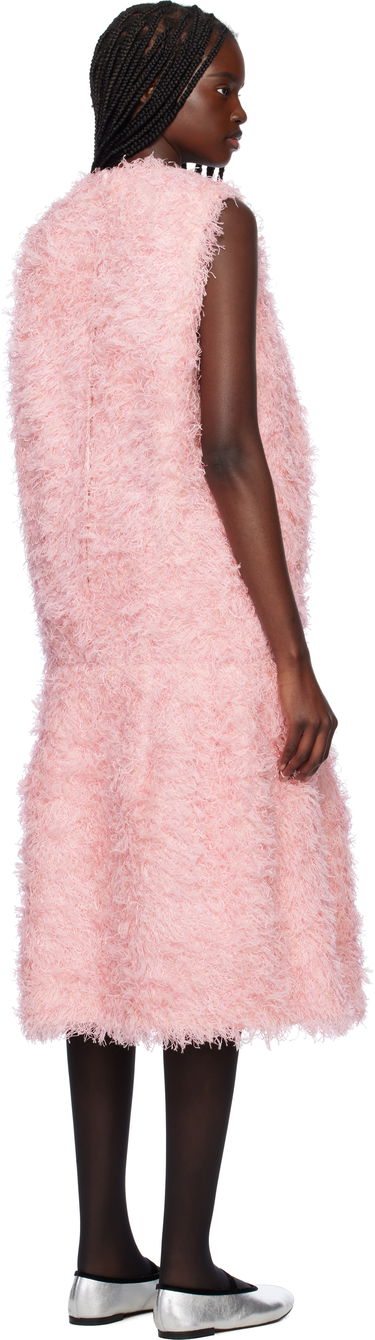 Mekko Comme des Garçons Comme des Garçons Sleeveless Faux-Fur Midi Dress Vaaleanpunainen | GO-O005-051-1, 2