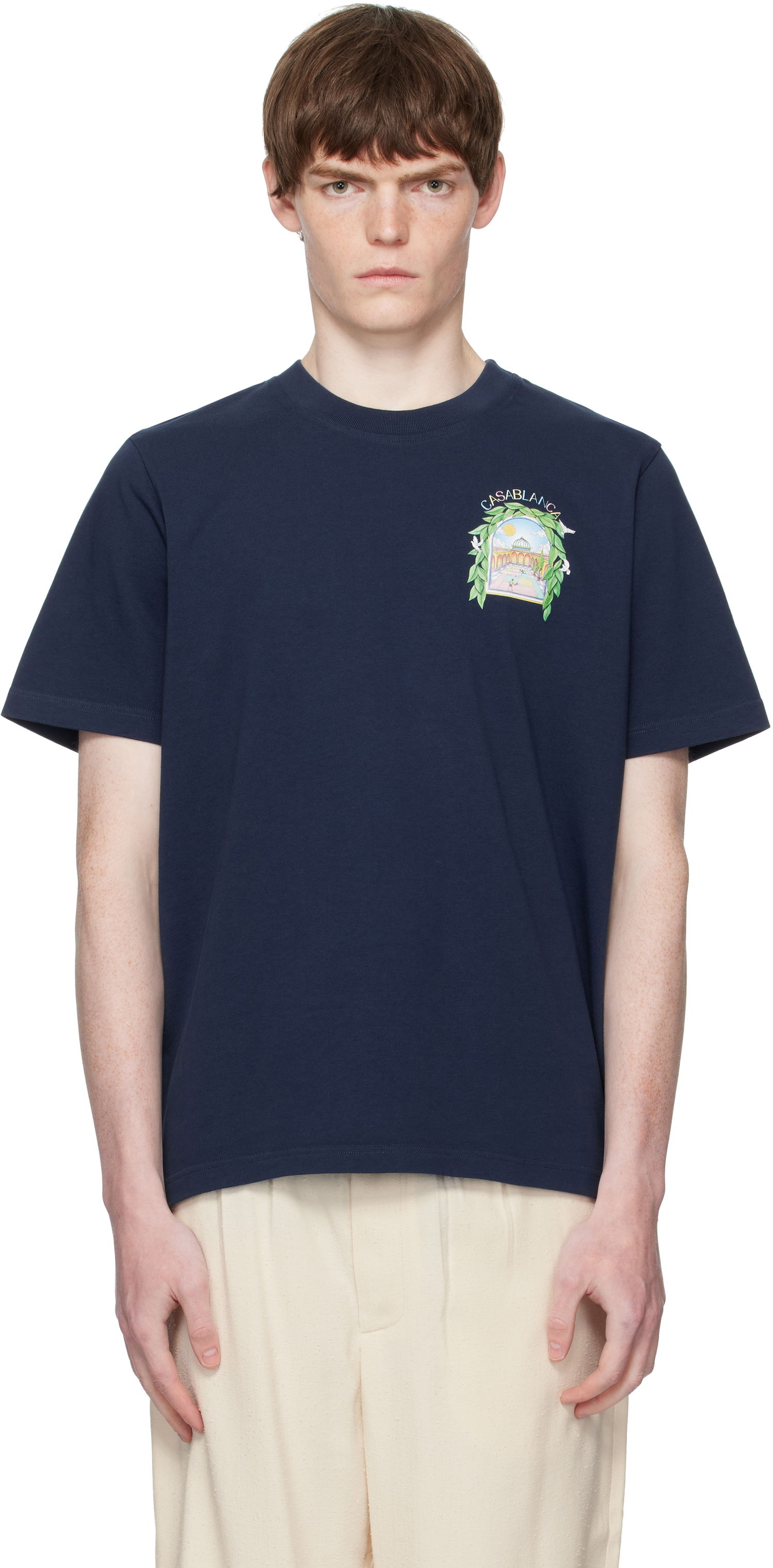 T-paita Casablanca Casablanca L'Arche De Tennis T-Shirt Tummansininen | MPF25-JTS-001-14-EX-FLANNELS, 0