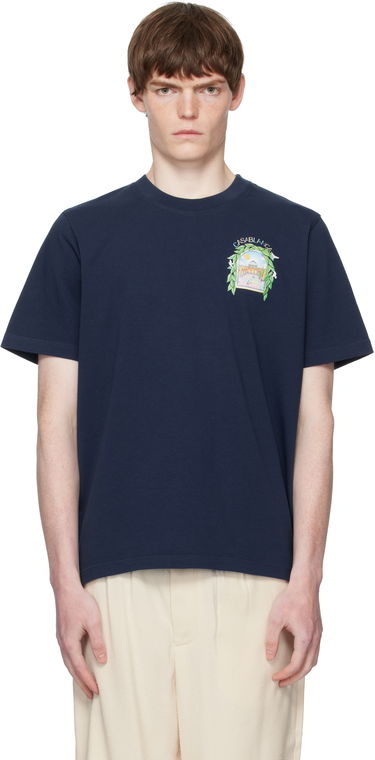 T-paita Casablanca Casablanca L'Arche De Tennis T-Shirt Tummansininen | MPF25-JTS-001-14-EX-FLANNELS, 0