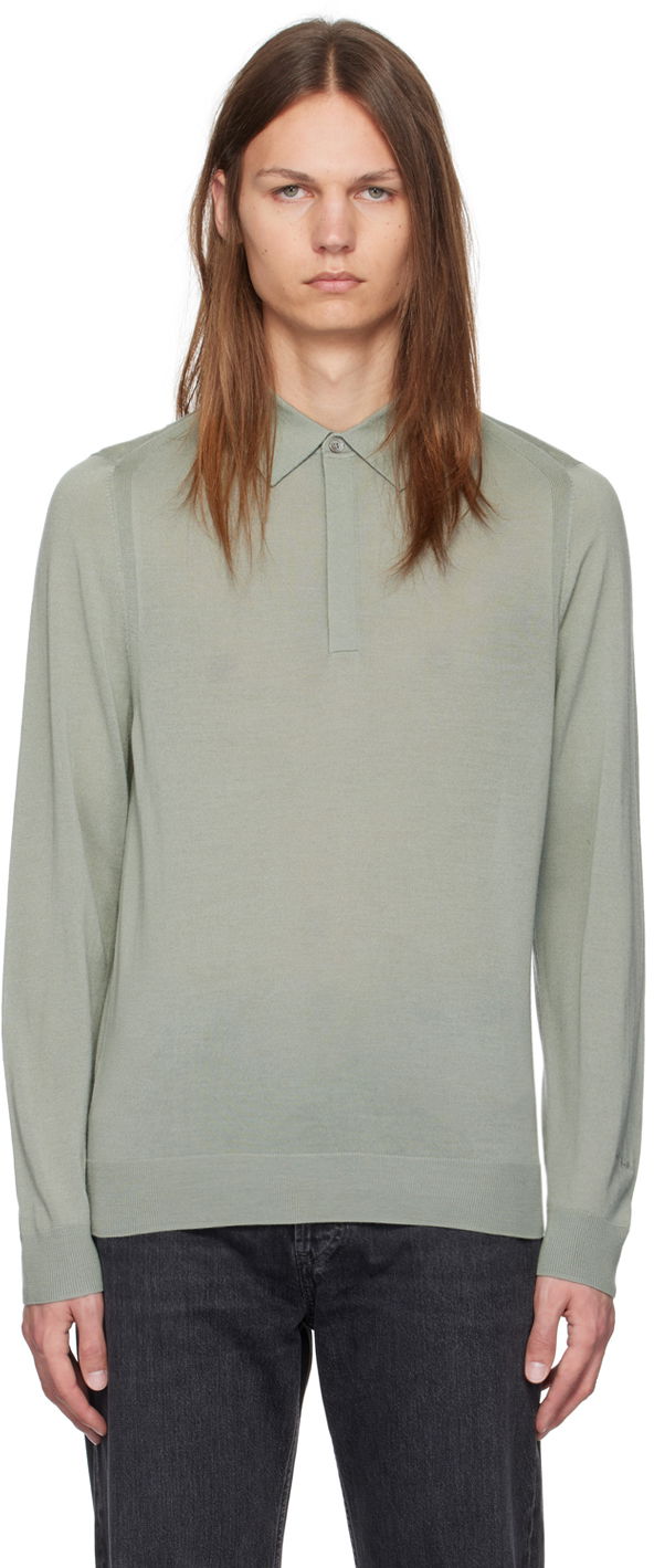 Poolopaita Paul Smith Paul Smith Merino Long Sleeve Polo Vihreä | M1R-570X-M02093-36