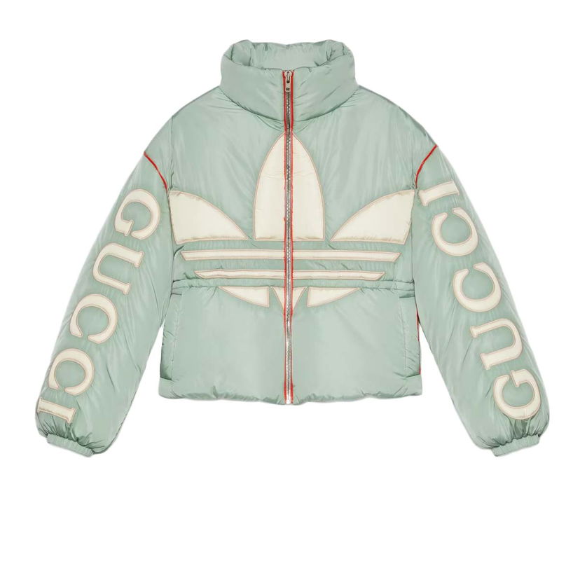Bomber-takki Gucci adidas x Nylon Bomber Mint Green Vihreä | 714849 ZALFL 3521
