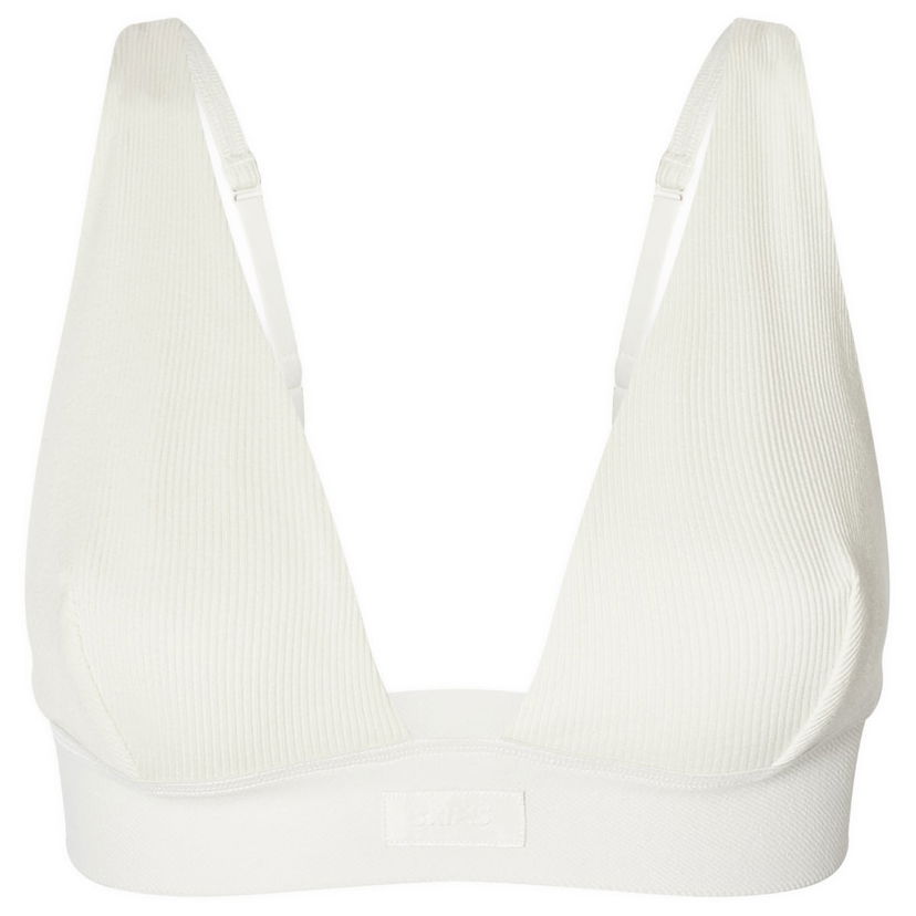 Rintaliivit SKIMS Rib Plunge Bralette Valkoinen | BR-PLG-0037-BN