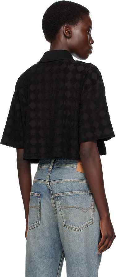 Poolopaita AMIRI AMIRI MA Quad Toweling Cropped Polo Musta | AWJYPO1009, 2