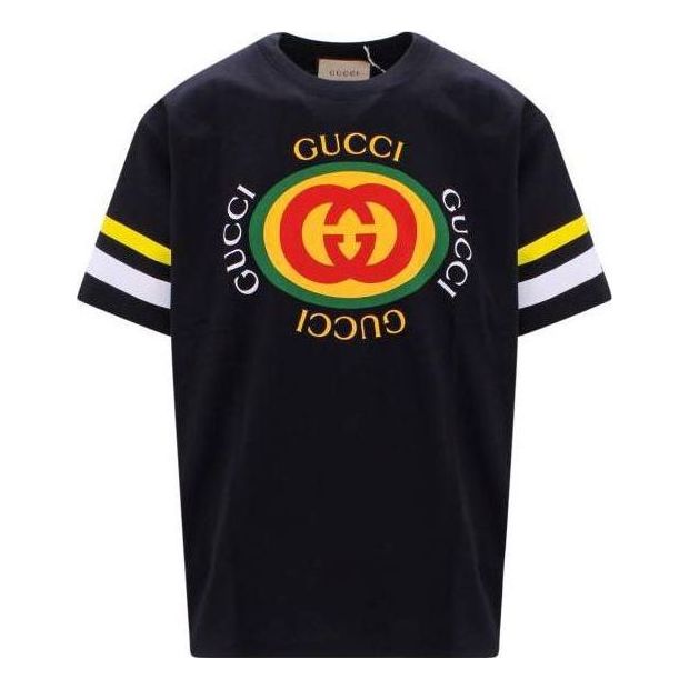 T-paita Gucci Logo Print Cotton T-Shirt Musta | 616036-XJFFU-1152