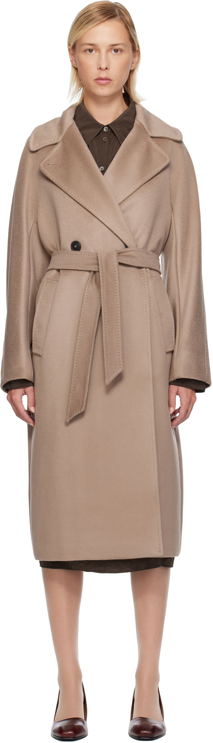 Takit Max Mara Weekend Resina Belted Coat Beige | 2525016031600