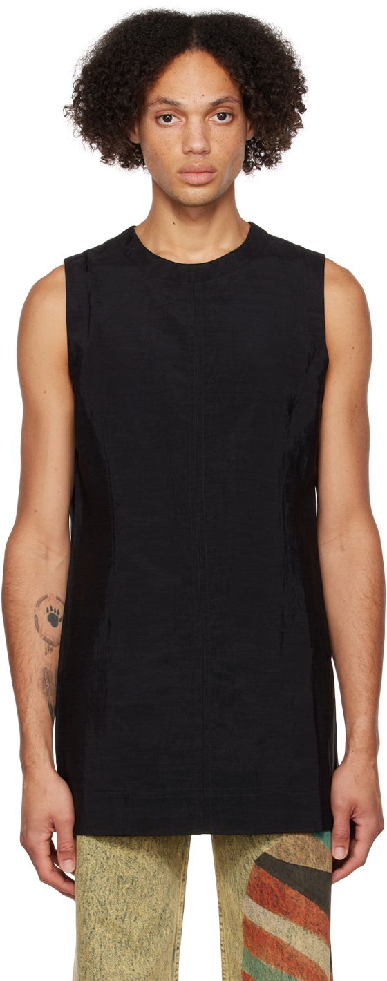 Tankkitoppi Eckhaus Latta Sleeveless Crewneck Tank Top Musta | 5005-EL-AW22-SB SPORT BLACK