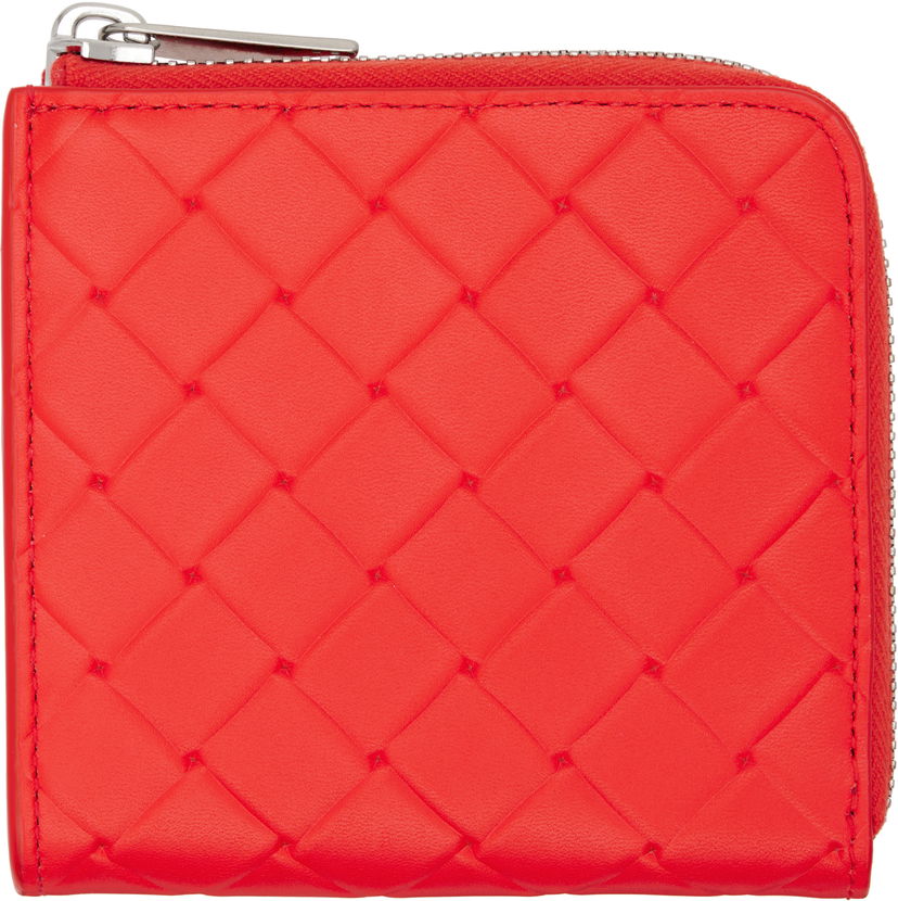 Lompakko Bottega Veneta Bottega Veneta Intrecciato Stamp Square Zip Around Wallet Punainen | 817741V0AQ16530
