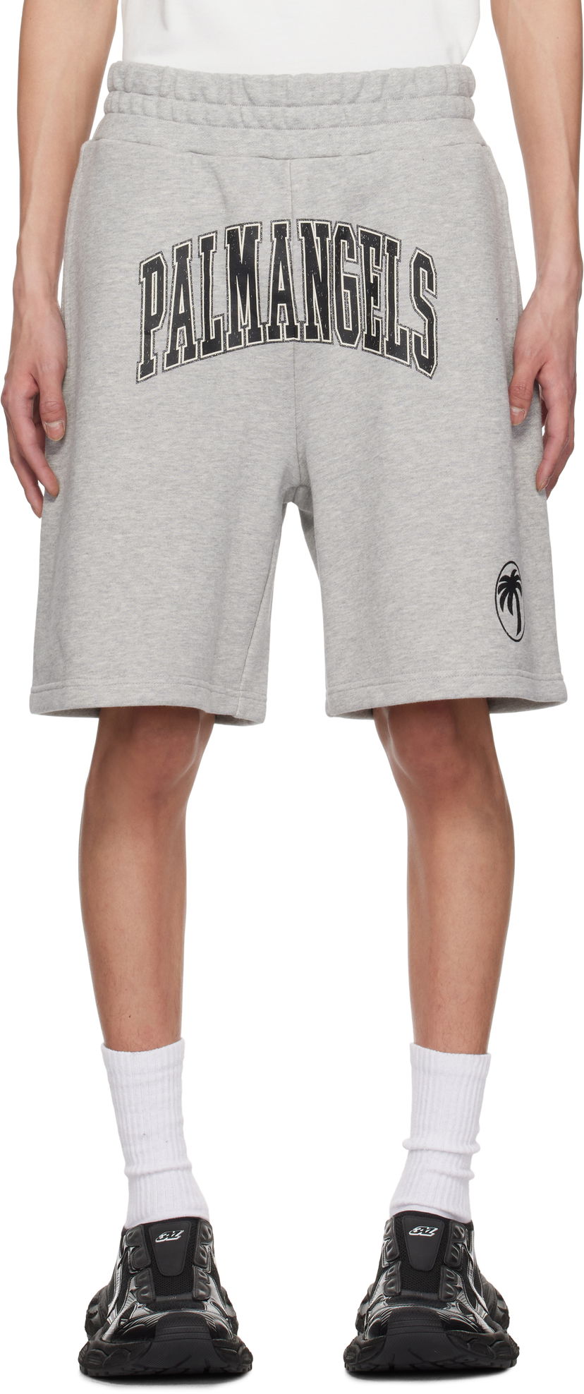 Shortsit Palm Angels Palm Angels College Palm Shorts Harmaa | PMCI028S25FLE0010810
