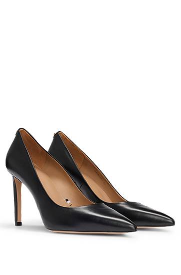 Asusteet BOSS Leather Pointed-Toe Pumps Musta | 50504280