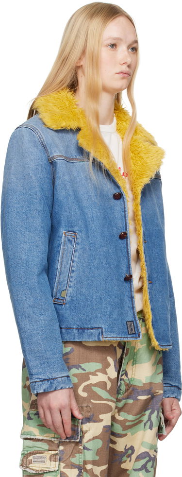 Takit ERL ERL Venice Faux-Fur Trim Denim Jacket Sininen | ERL10J002, 1